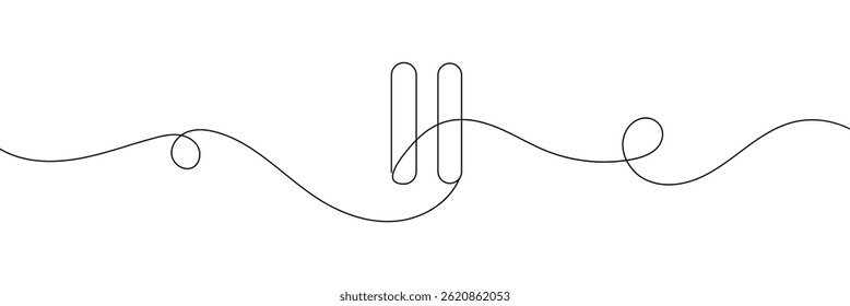 Pause icon in continuous line drawing style. Line art of pause button. Vector illustration. Abstract background . Vector Illustration  . EPS 10 .