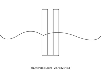 Pause icon in continuous line drawing style.