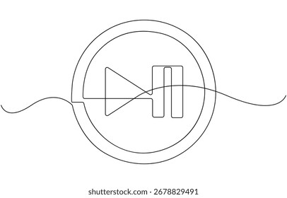 Pause icon in continuous line drawing style.