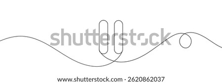 Pause icon in continuous line drawing style. Line art of pause button. Vector illustration. Abstract background . Vector Illustration  . EPS 10 .