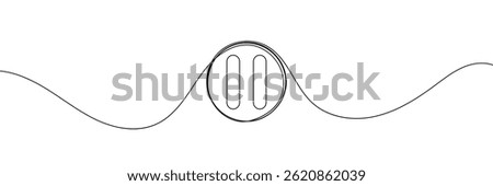 Pause icon in continuous line drawing style. Line art of pause button. Vector illustration. Abstract background . Vector Illustration  . EPS 10 .