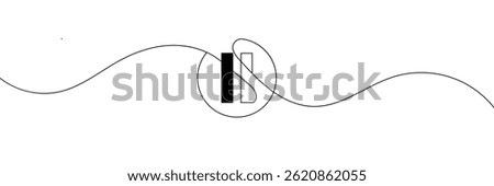 Pause icon in continuous line drawing style. Line art of pause button. Vector illustration. Abstract background . Vector Illustration  . EPS 10 .