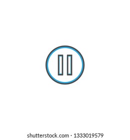 Pause icon design. Essential icon vector illustration design