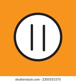 Pause icon design features two vertical parallel bars, indicating the action of pausing or temporarily stopping an activity or playback.
