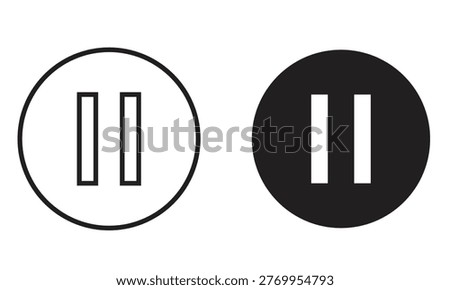 Pause icon - editable stroke vector illustration eps10.
