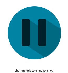 Pause icon flat illustration. Blue icon
