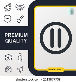 Pausar el elemento gráfico de iconos. Diseño moderno.