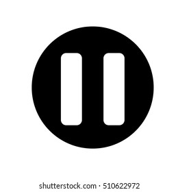 Pause icon illustration. Black and white icon