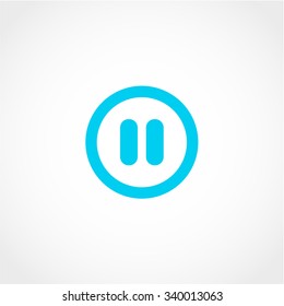 Pause Icon Isolated on White Background