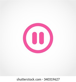 Pause Icon Isolated on White Background