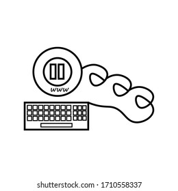 Pausar icono y signo de teclado. Señal de interrupción