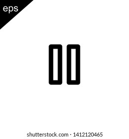 pause icon line outline design vector symbol