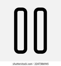 Pause icon in line style about multimedia, use for website mobile app presentation
