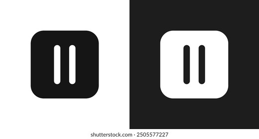 Pause icon logo set vector