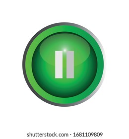 Pause icon. Media player interface. App web button.vector illustration design  isolated on white background, symbol for your web site design, icon ,logo, app, UI.