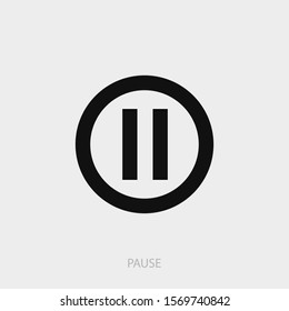 Pause icon. New trendy pause vector illustration symbol.