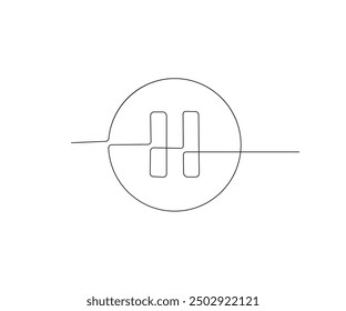 Icono de pausa Una línea de arte