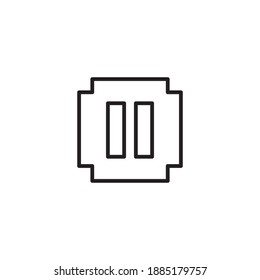 Pause icon outline. Pause symbol. with pixel style border. vector.