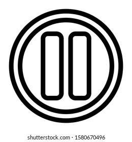 pause  icon outline vector design