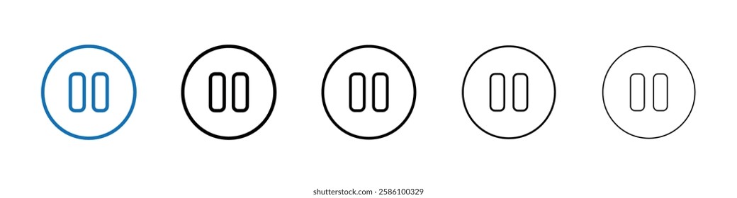 Pause icon Outline vector logo for web ui