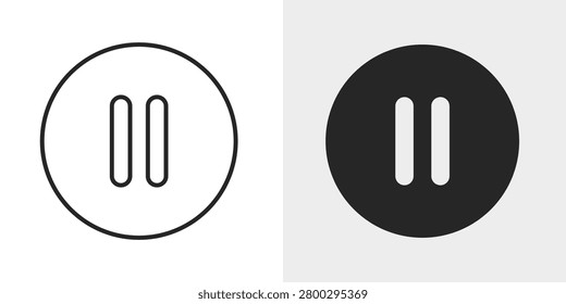 Pause Icon represents temporary stops, media controls, and playback management.