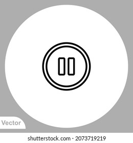 Pause icon sign vector,Symbol, logo illustration for web and mobile
