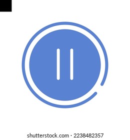 pause icon solid style vector