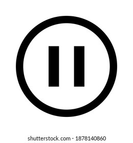 pause icon, pause symbol in circle shape, pause for graphic media, vector