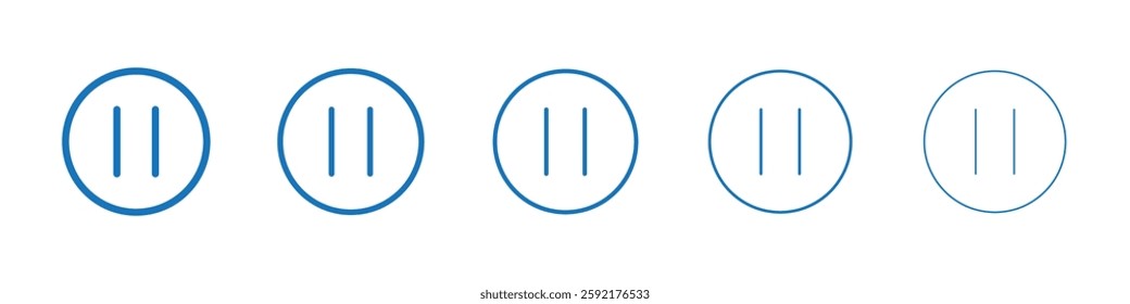 Pause icon Symbol collection thin outline set