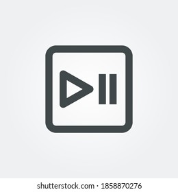 Pausar símbolo Icon aislado en fondo blanco. Ilustración vectorial