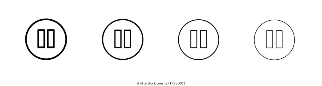 Pause o conjunto de pictogramas de símbolo de ícone