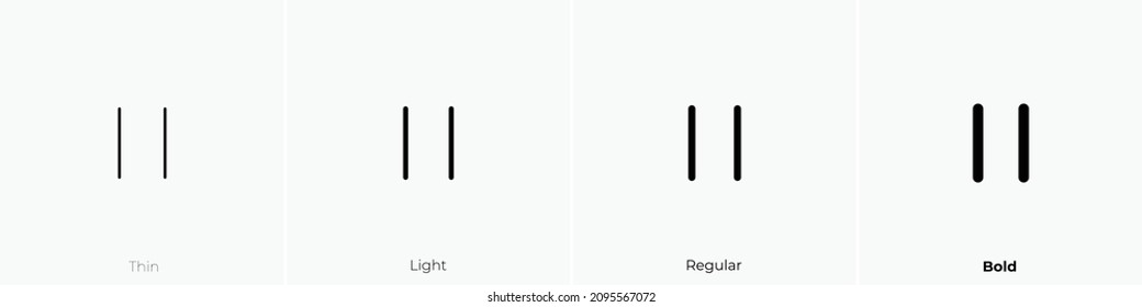 pause icon. Thin, Light Regular And Bold style design isolated on white background