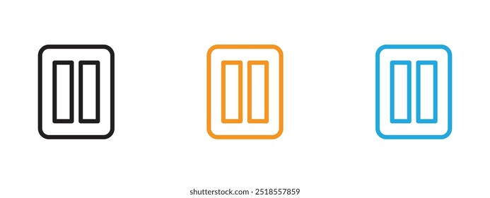 Icono de pausa Conjunto de ilustración de línea delgada