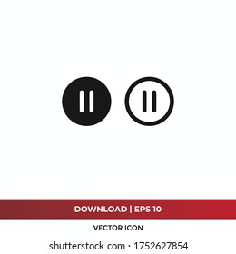 Pause icon vector. Pause button sign