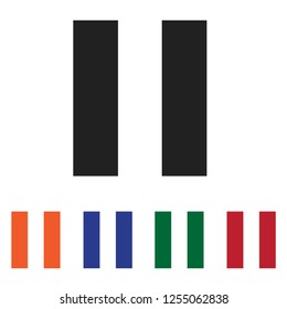 Pause icon vector. Pause button symbol isolated on white background.