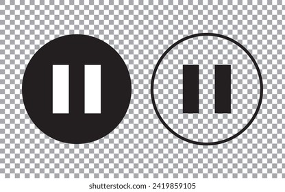 Pause icon vector. Flat design style. vector pause icon illustration isolated on white background, pause icon symbol. pause icons graphic design vector symbols.
