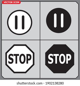 Pause icon, vector illustration. Flat design style. EPS 10