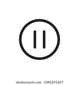 Pause icon, vector illustration. Flat design style. Vector pause icon illustration isolated on white background, pause icon Eps10. pause icons graphic design vector symbols.
