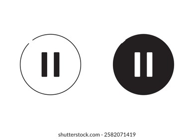 Pause icon, vector illustration. Flat design style. vector pause icon illustration isolated on white background,  pause icons graphic design vector symbols.