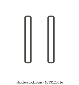 Pause icon vector. Line symbol. Trendy flat outline ui sign design. Thin linear graphic pictogram isolated for web site, mobile application. Logo illustration. Eps10.