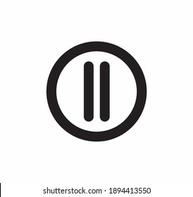 Pause icon vector on white background