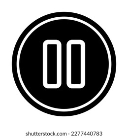 Pause icon vector, Player navigation button. Audio setting concept. Symbols, Sign isolated on white background. Flat design