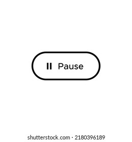 Pause icon vector in rectangle line button