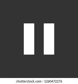 pause icon vector. pause sign on black background. pause icon for web and app