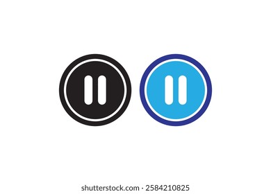 pause icon vector silhouette isolated in white background