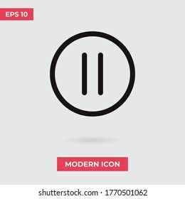 Pause icon vector. Stop sign