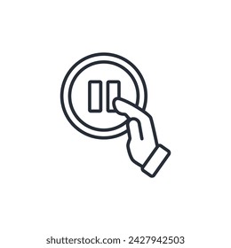 Pause icon. vector.Editable stroke.linear style sign for use web design,logo.Symbol illustration.