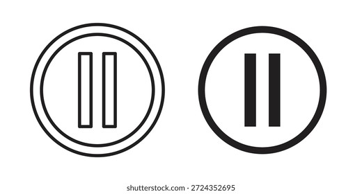 Iconos de pausa de color negro en varios estilos