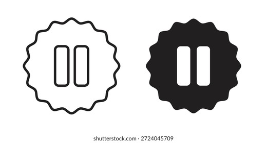 Pausa de iconos de diseño de logotipo, iconos de pictograma