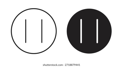 Pausar ícones definidos isoladamente na ilustração de vetor plano de fundo branco.